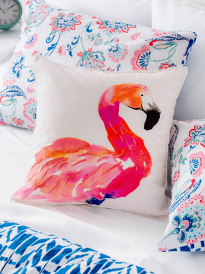 Coco Flamingo Decorative Throw Pillow White/pink - Martha Stewart