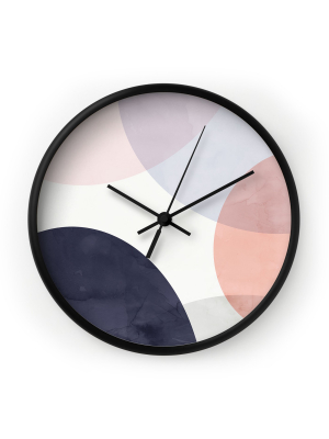 Emanuela Carratoni Pastel Shapes Wall Clock - Deny Designs