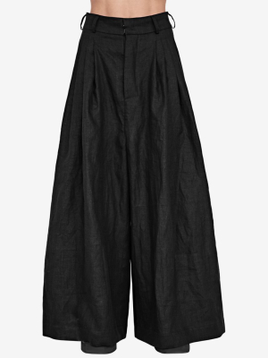 Wide-leg Linen Pants