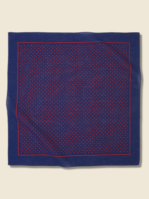 Bandana - Navy Small Red Dot