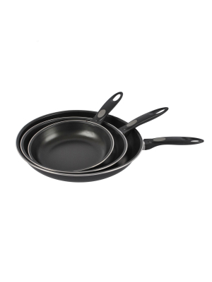 Alpine Cuisine 3 Piece 7, 9.5, & 11 Inch Carbon Steel Non Stick Frying Pan Set