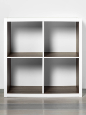 4 Cube Storage Organizer White With Wood Accents - Threshold™
