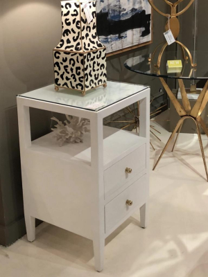 Roscoe Side Table White Linen