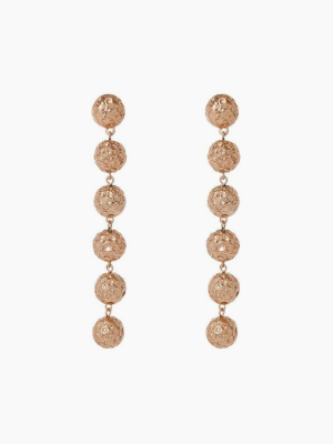 The Hammered Ball Drop Earrings - Rose Gold