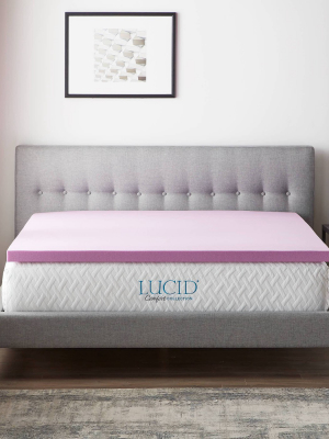 Comfort Collection 2" Lavender Infused Memory Foam Mattress Topper - Lucid