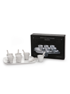 Estetico Quotidiano Set Of 6 Coffee Cups & 1 Tray