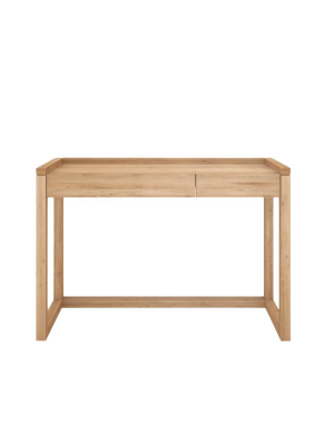 Oak Frame 2 Drawer Desk