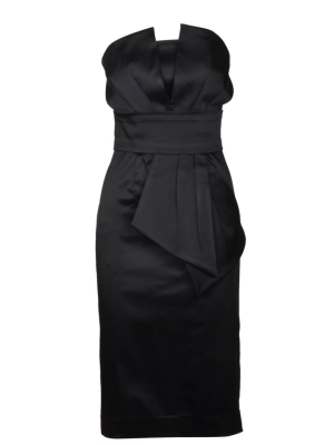 P.a.r.o.s.h. Strapless Fitted Waist Midi Dress