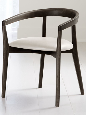 Cullen Dark Stain Sand Round Back Dining Chair