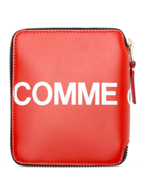 Comme Des Garcons Sa2100 Huge Logo Leather Wallet - Red