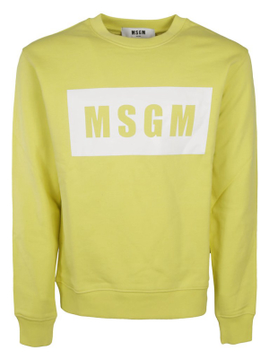 Msgm Logo Box Printed Sweatshirt