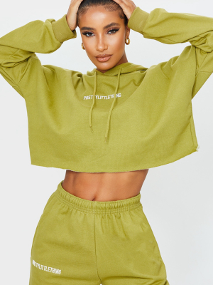 Prettylittlething Olive Green Embroidered...