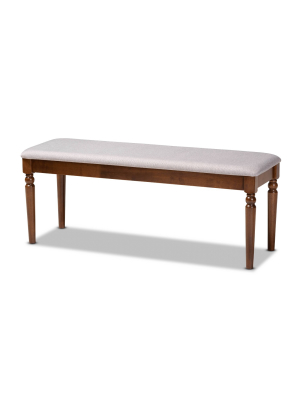 Giovanni Fabric Upholstered And Wood Dining Bench - Baxton Studio