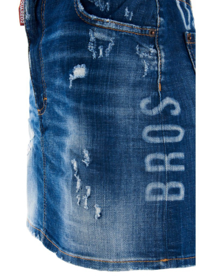 Dsquared2 Logo Printed Denim Skirt