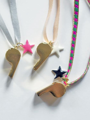 Atsuyo Et Akiko Whistle Ribbon Necklace - Star X Pink Ribbon