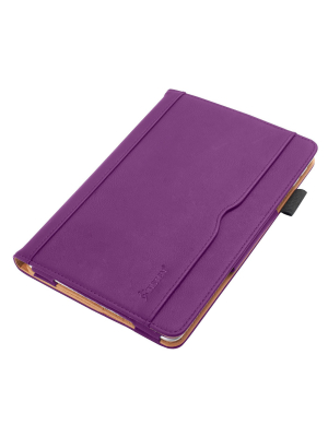 Insten - Ipad Mini 5 7.9 Inch, Pu Leather Case, Slim Folding Folio, Pencil Holder, Auto Wake/sleep, 3 Angles, Magnetic Closure Strip, Purple