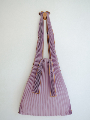 Large Pleated Pleco Tote Bag - Purple