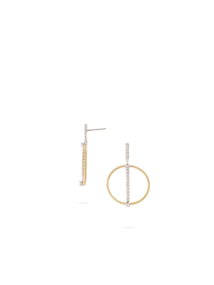 Marco Bicego® Bi49 Collection 18k Yellow Gold And Diamond Large Circle Tennis Drop Earrings