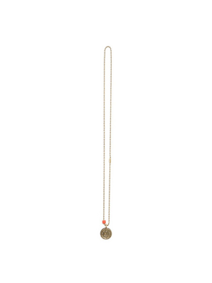 Greek Cross Charm Ball Chain Necklace