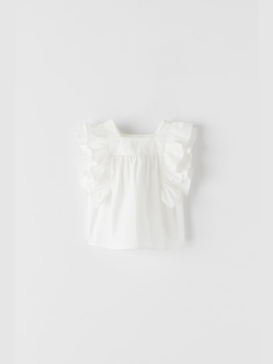 Ruffled Poplin Shirt