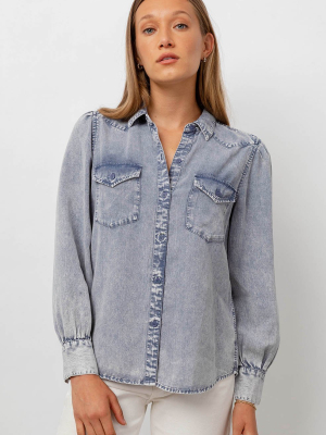 Ada Shirt - Blue Acid Wash