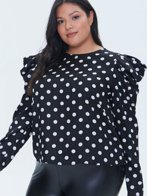 Plus Size Polka Dot Top