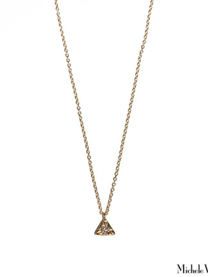 Tiny Triangle And Grey Diamond Necklace