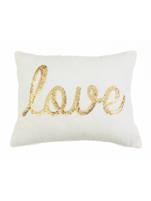 14"x18" Love Sequin Pillow - Décor Therapy