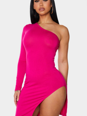 Shape Hot Pink Jersey One Shoulder Split...