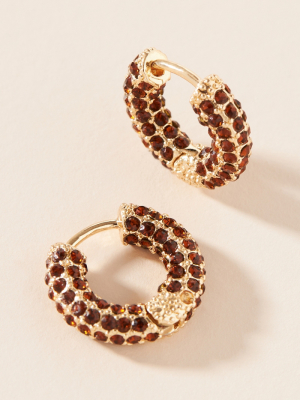 Rhinestone Huggie Hoop Earrings