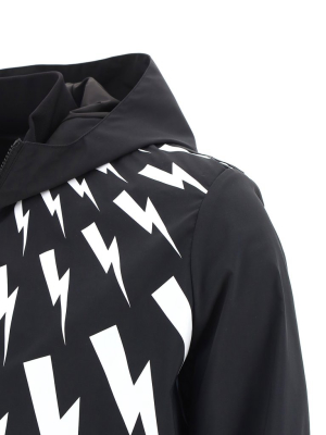 Neil Barrett Thunderbolt Print Hooded Jacket