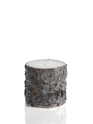 Dark Birchwood Fragrance Free Pillar Candle