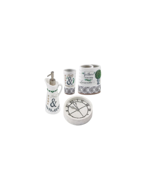 Modern Farmhouse 4 Pc Bath Accessory Set