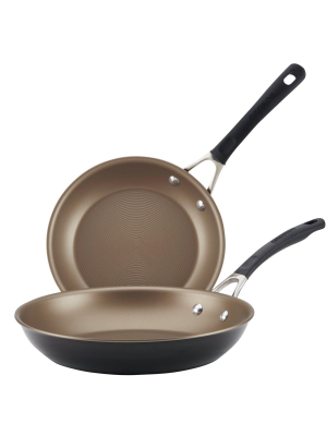 Circulon Innovatum 9.5" And 11.75" Aluminum Nonstick Skillets Black