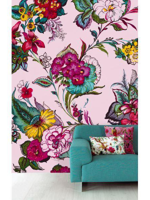 Pareo Pink Colossal Floral Wall Mural By Eijffinger For Brewster Home Fashions