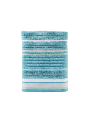 Seabrook Striped Bath Towel Teal - Skl Home