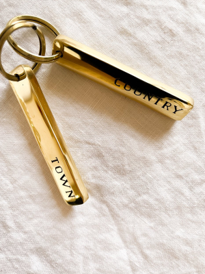 Brass Bar Keychains // Town & Country