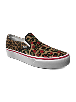 Customs Leopard Roses Slip-on