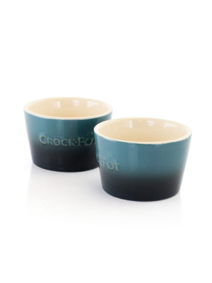 Crock Pot Artisan 2 Piece 8 Ounce Stoneware Ramekin Set In Blue