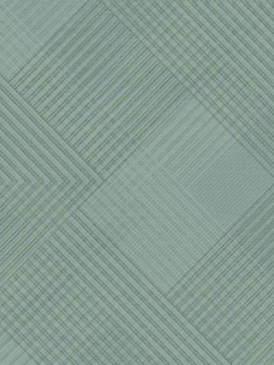 Scandia Plaid Wallpaper In Blue And Metallic From The Norlander Collection By York Wallcoverings