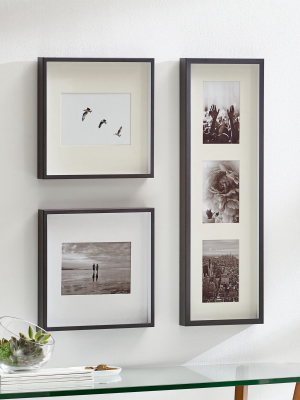 Brushed Gunmetal Picture Frame Gallery, Set Of 3