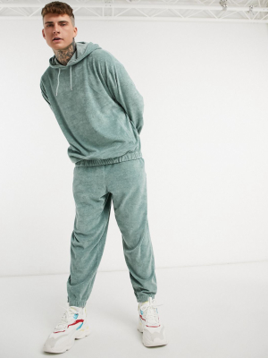 Asos Design Co-ord Oversized Terrycloth Sweatpants In Marl