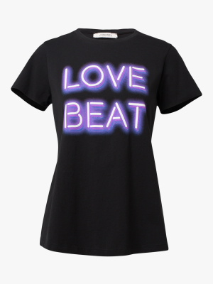 Neon 'love Beat' Crewneck Tee