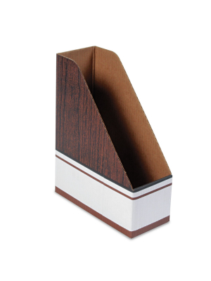 Bankers Box Corrugated Cardboard Magazine File 4 X 9 X 11 1/2 Wood Grain 12/carton 07223