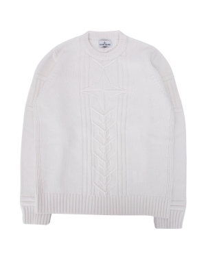 Stone Island Junior Logo Intarsia Knit Jumper