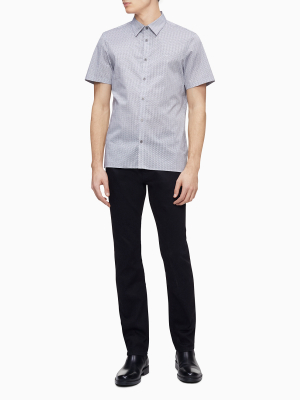 Geometric Print Button-down Short Sleeve Shirt