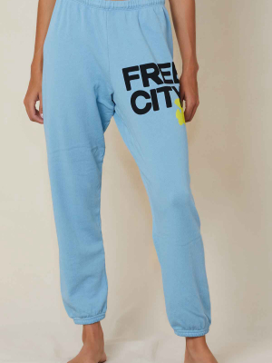 Freecity Classic Sweatpants In Blackspace Cream