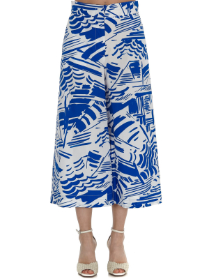 Msgm Abstract-print Cropped Pants