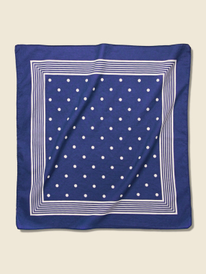 Vintage European Bandana - Navy Large Dot