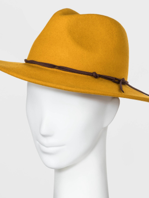 Women's Felt Fedora Hat - Universal Thread™ Yellow One Size